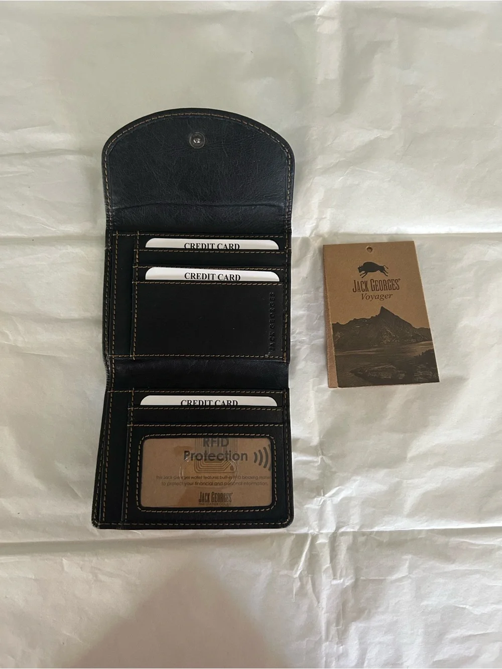Jack Georges HAND-STAINED BUFFALO LEATHER wallet